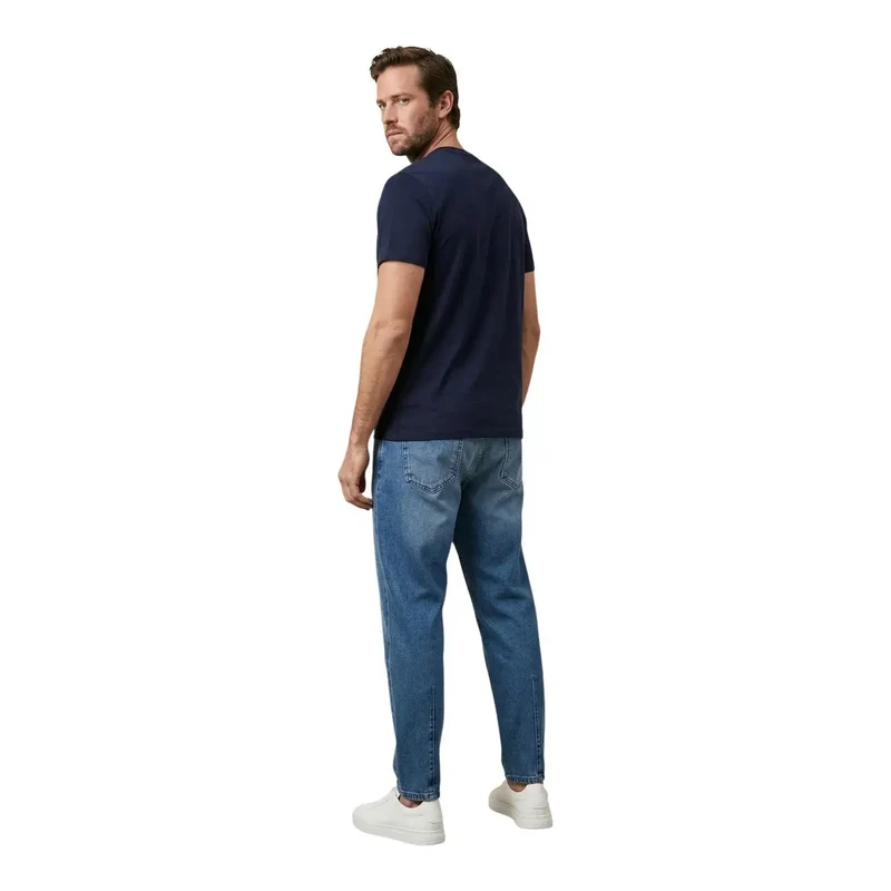 T-shirt pour Hommes Tommy Hilfiger Jeans Bleu Coton Biologique Taille S