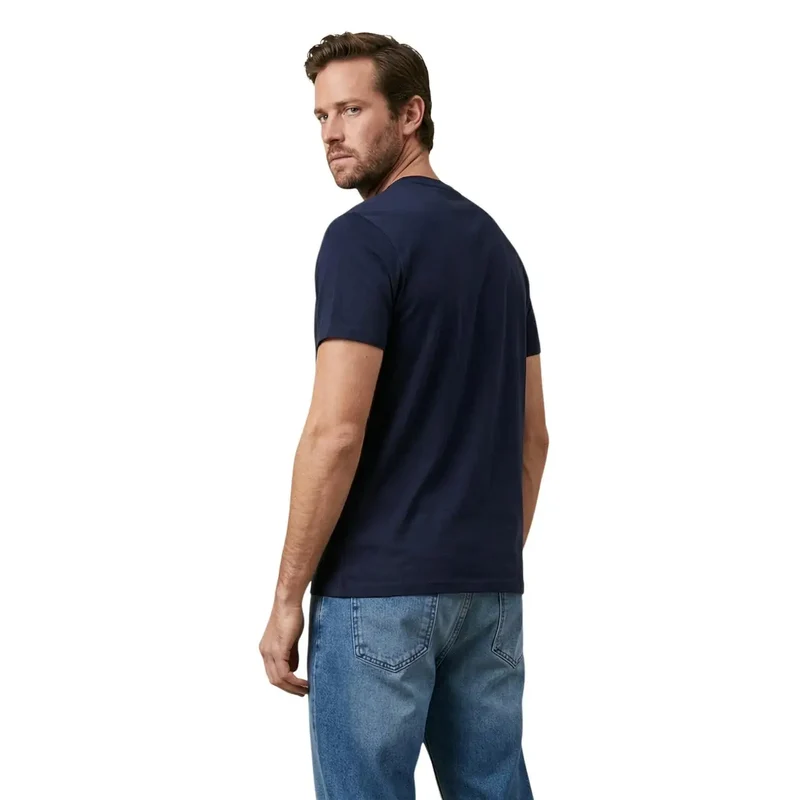 T-shirt pour Hommes Tommy Hilfiger Jeans Bleu Coton Biologique Taille S