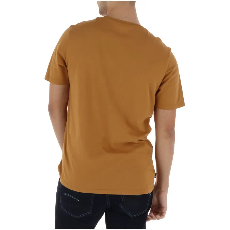 T-shirt pour Hommes Timberland Camel Coton Col Rond Imprimé TB0A2C2R