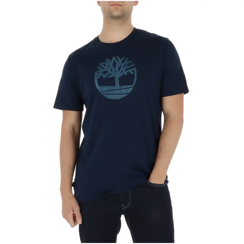 T-shirt pour Hommes Timberland Camel Coton Col Rond Imprimé TB0A2C2R
