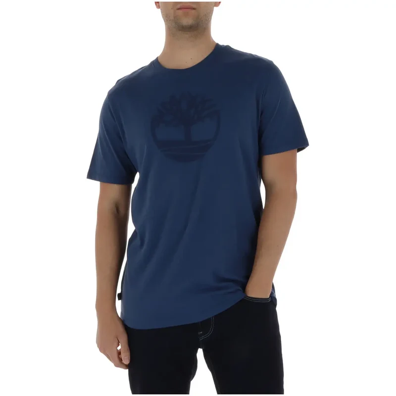T-shirt pour Hommes Timberland Camel Coton Col Rond Imprimé TB0A2C2R