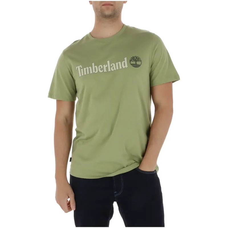 T-shirt en coton pour hommes Timberland Camel Col rond Manches courtes