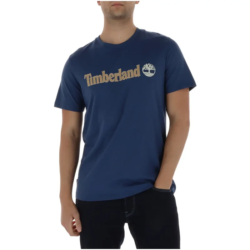 T-shirt en coton pour hommes Timberland Camel Col rond Manches courtes