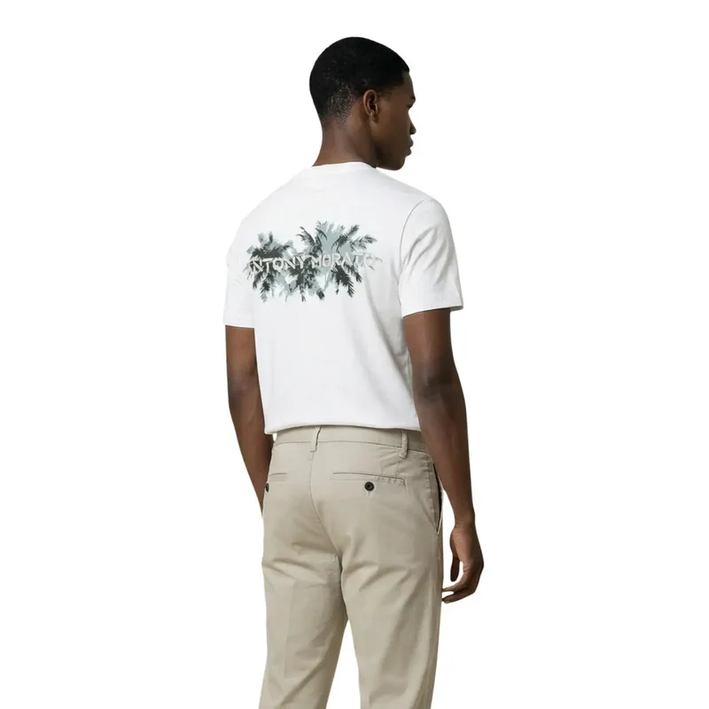 T-shirt pour homme Antony Morato Blanc à Imprimé Coton MMKS02632
