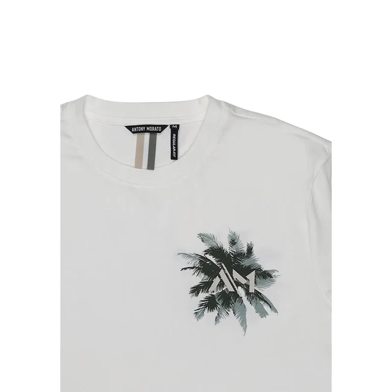 T-shirt pour homme Antony Morato Blanc à Imprimé Coton MMKS02632