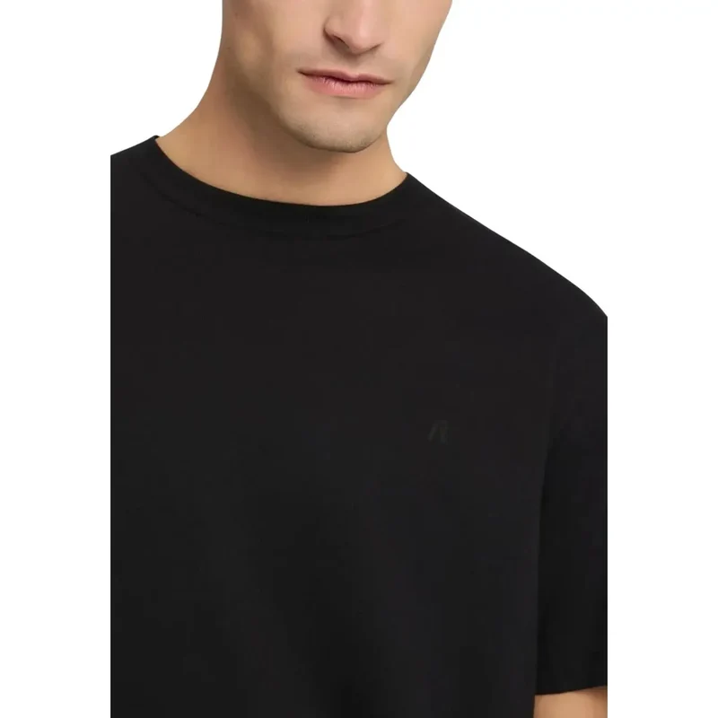 T-shirt à manches courtes col rond noir pour hommes Replay M3097