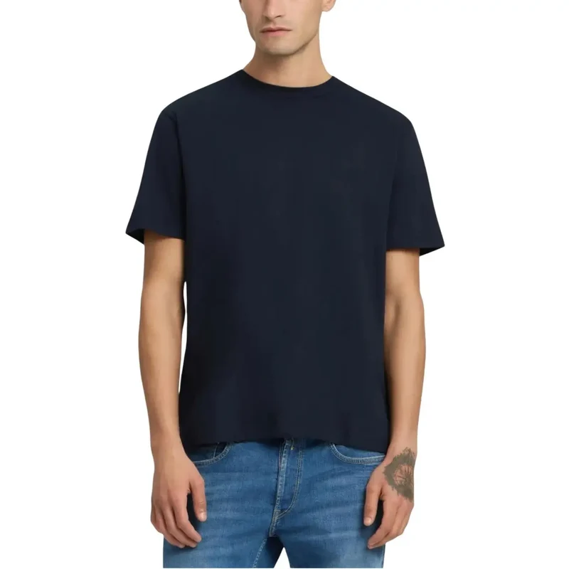 T-shirt à manches courtes col rond noir pour hommes Replay M3097