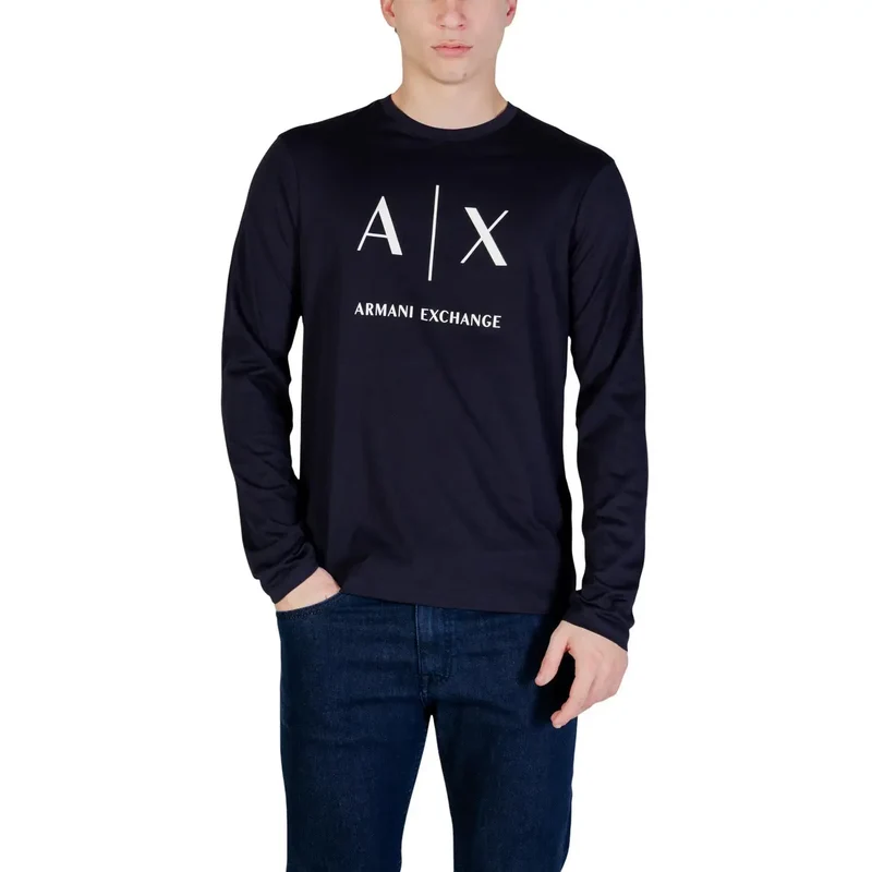 T-shirt pour Homme Armani Exchange Coton Bleu Col Rond Taille S