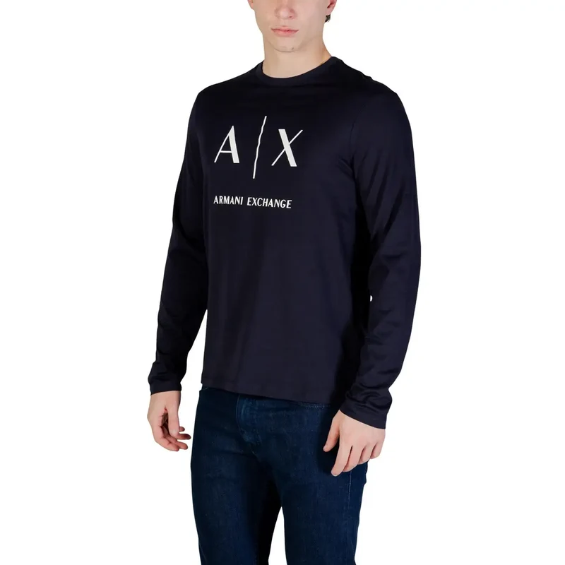 T-shirt pour Homme Armani Exchange Coton Bleu Col Rond Taille S