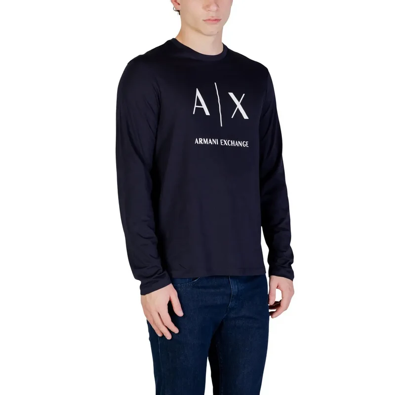 T-shirt pour Homme Armani Exchange Coton Bleu Col Rond Taille S