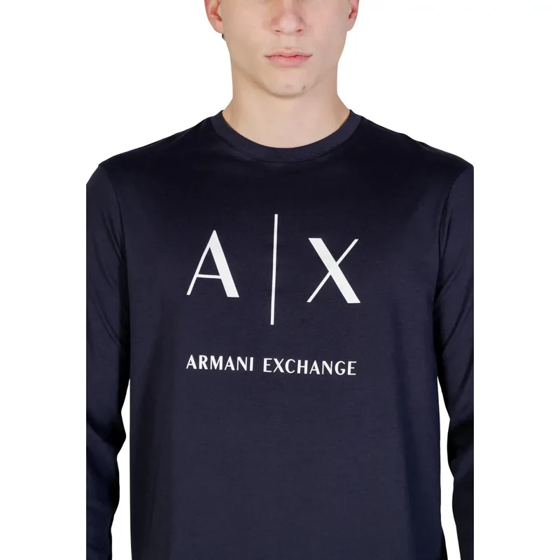 T-shirt pour Homme Armani Exchange Coton Bleu Col Rond Taille S