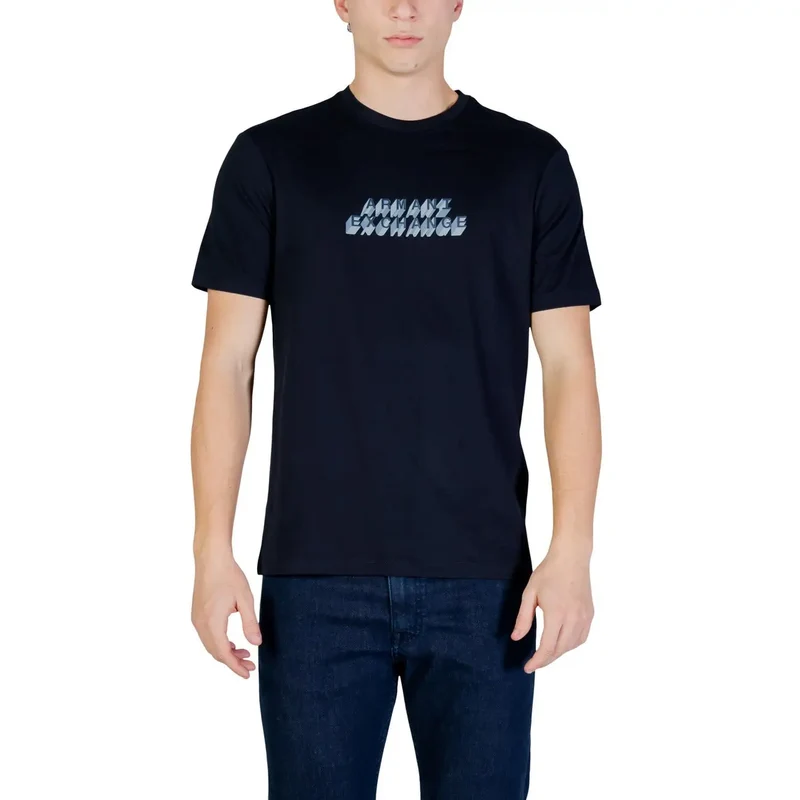 T-shirt pour Homme Armani Exchange Bleu Manches Courtes Coton