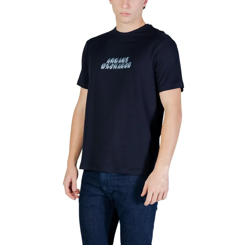 T-shirt pour Homme Armani Exchange Bleu Manches Courtes Coton