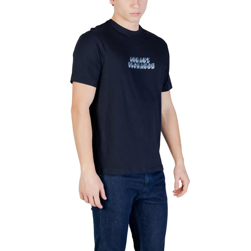 T-shirt pour Homme Armani Exchange Bleu Manches Courtes Coton