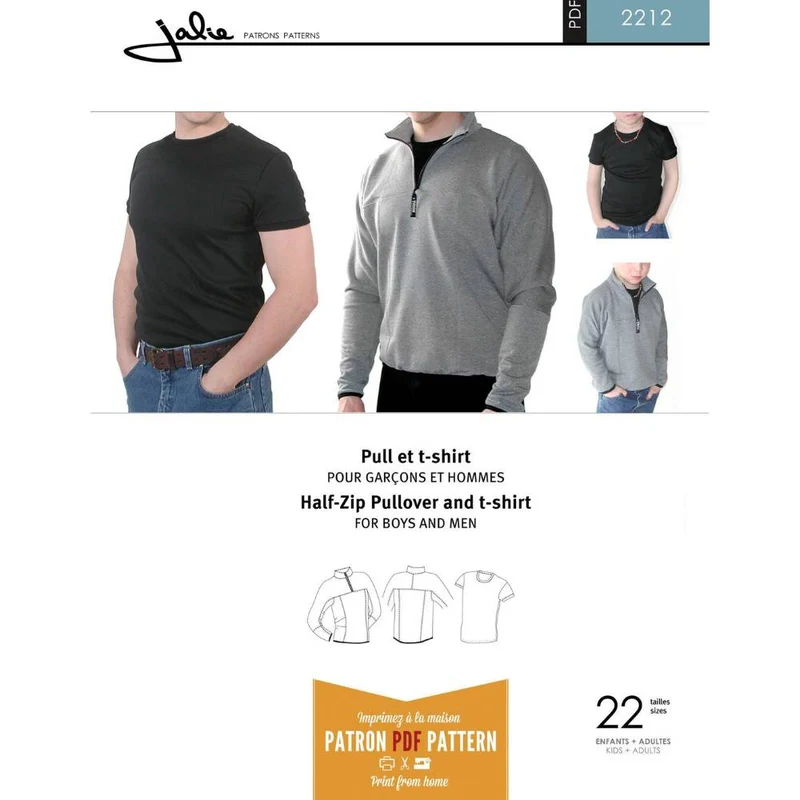 PDF PATRON DE COUTURE | 2680 | Ensemble chandail en polar et t-shirt | Jalie | BILINGUE (FR/EN)