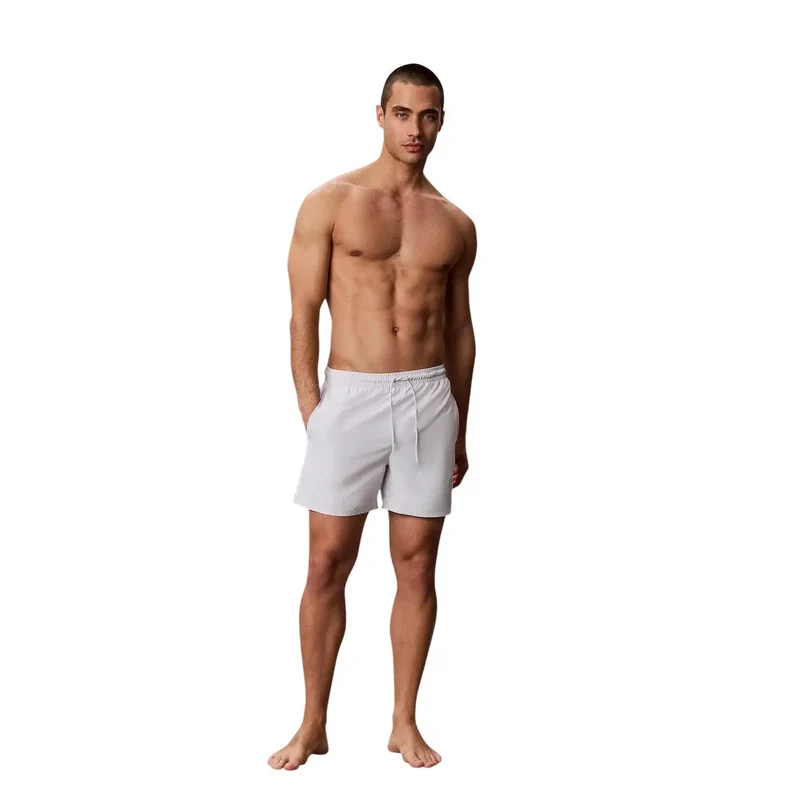 Maillots de bain pour hommes Calvin Klein Jeans, gris moyen, à cordon de serrage