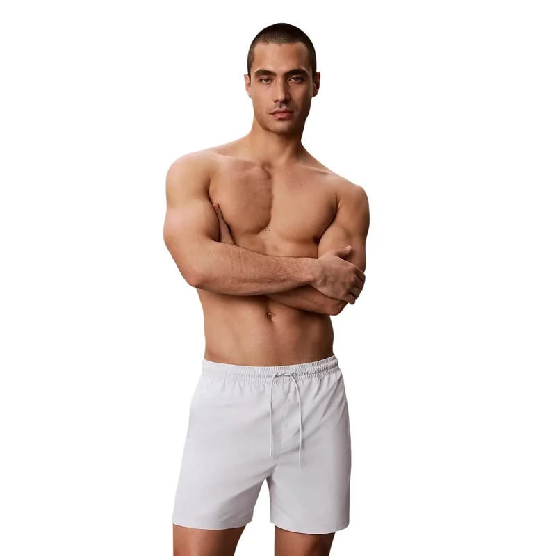 Maillots de bain pour hommes Calvin Klein Jeans, gris moyen, à cordon de serrage