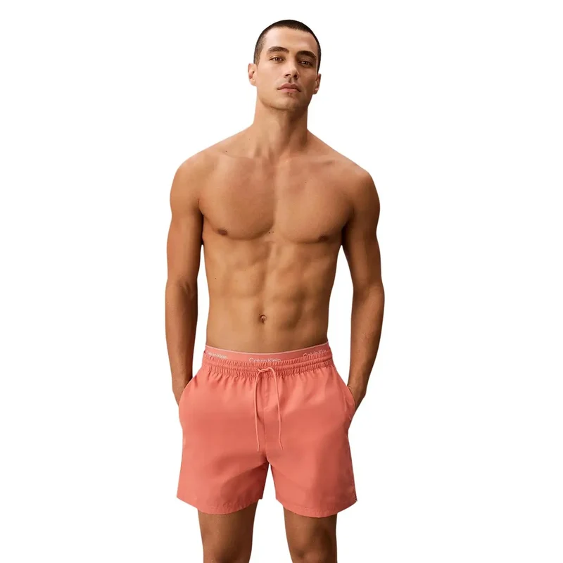 Maillots de bain pour hommes Calvin Klein Jeans, gris moyen, à cordon de serrage
