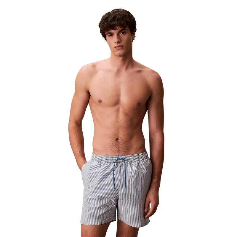 Maillots de bain pour hommes Calvin Klein Jeans, gris moyen, à cordon de serrage