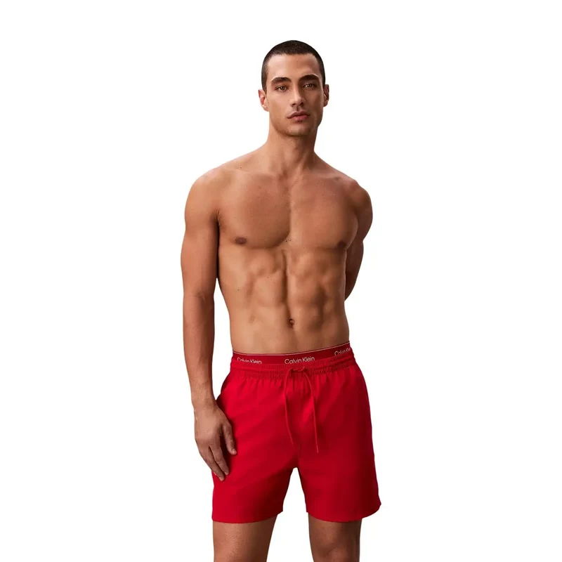 Maillots de bain pour hommes Calvin Klein Jeans, gris moyen, à cordon de serrage