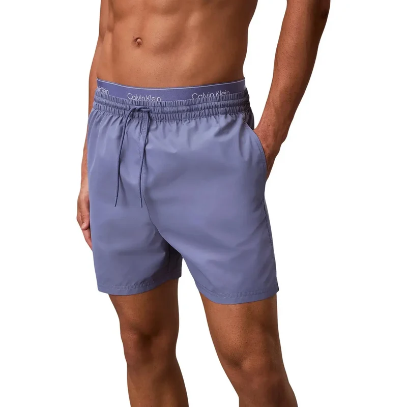Maillots de bain pour hommes Calvin Klein Jeans, gris moyen, à cordon de serrage