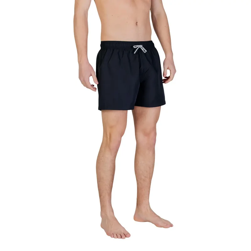 Tenue de bain pour hommes EA7 en polyester noir avec lacets, poches, 7M002001