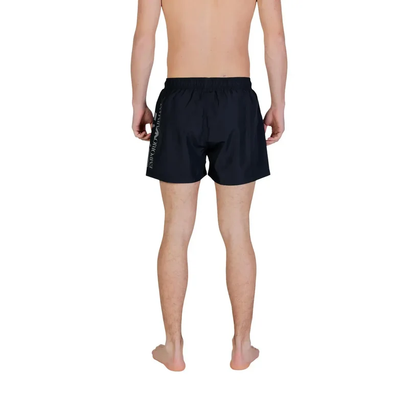Tenue de bain pour hommes EA7 en polyester noir avec lacets, poches, 7M002001