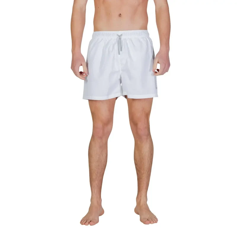 Tenue de bain pour hommes EA7 en polyester noir avec lacets, poches, 7M002001