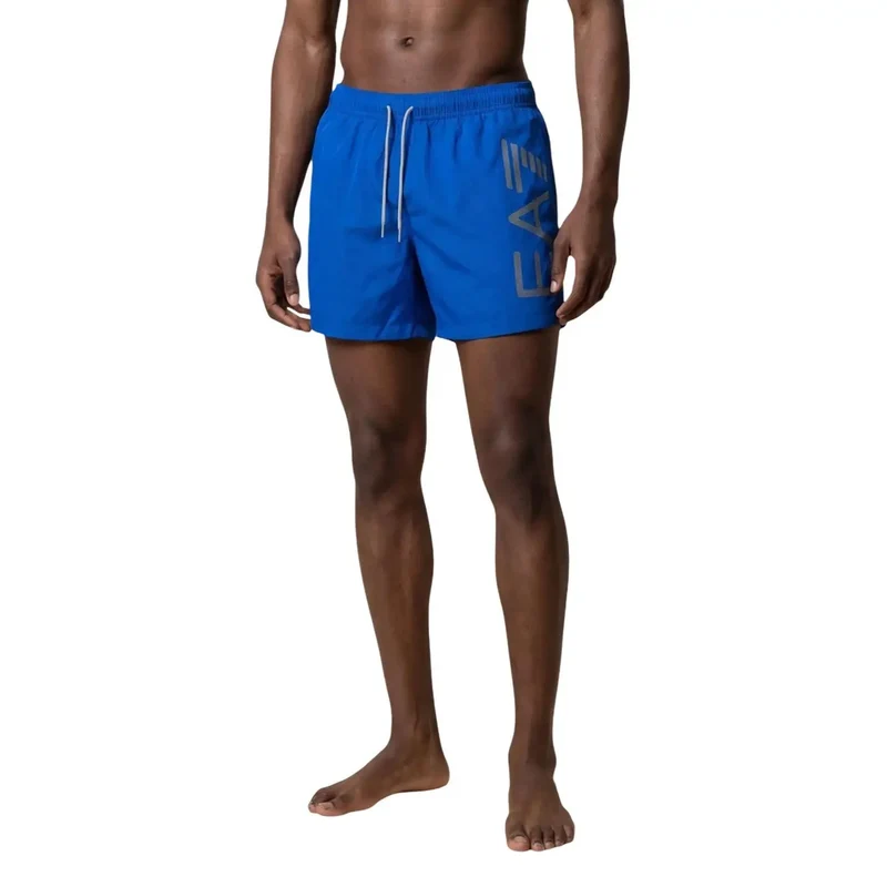 Tenue de bain pour hommes EA7 en polyester noir avec lacets, poches, 7M002001