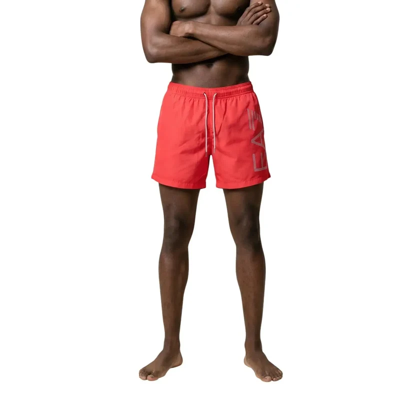 Tenue de bain pour hommes EA7 en polyester noir avec lacets, poches, 7M002001