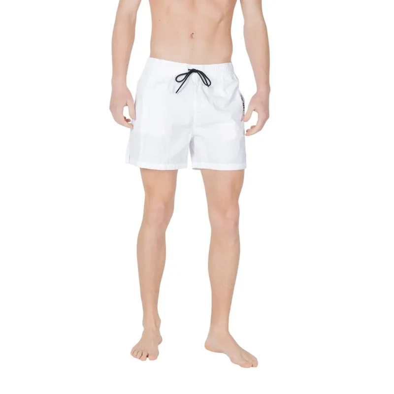 Shorts de bain pour homme Emporio Armani en polyamide blanc avec lacets