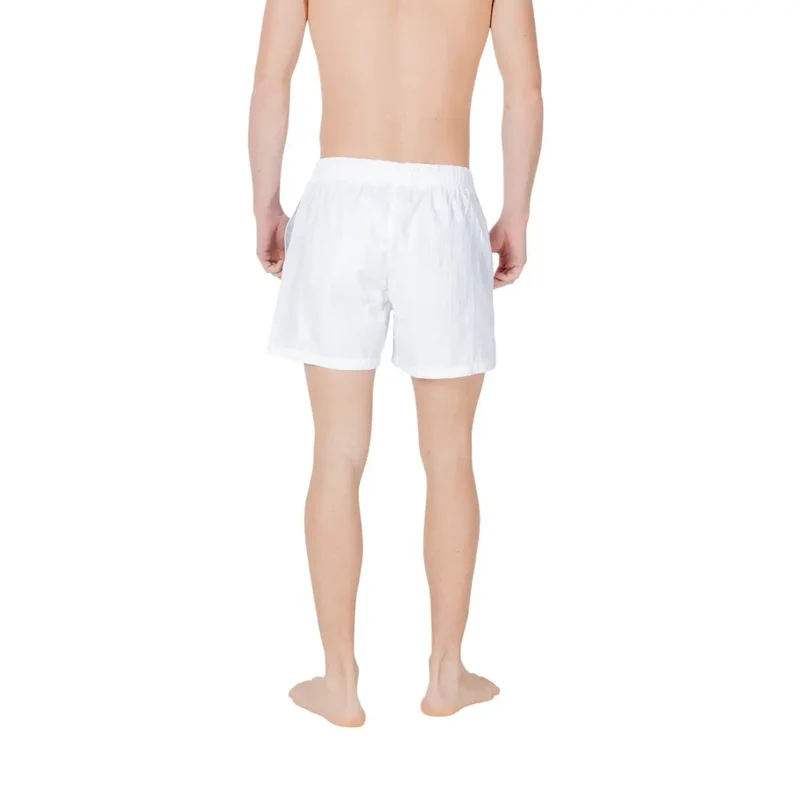 Shorts de bain pour homme Emporio Armani en polyamide blanc avec lacets