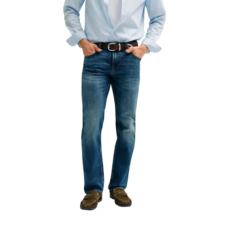 Pantalons Hommes Guess Beige Mélange de Coton Angels Coupe Slim