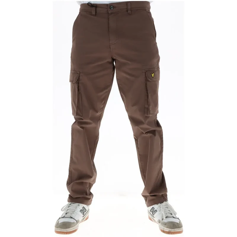 Pantalons en coton marron pour hommes Lyle and Scott TR1802ITA