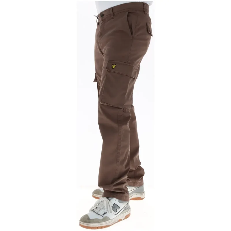 Pantalons en coton marron pour hommes Lyle and Scott TR1802ITA