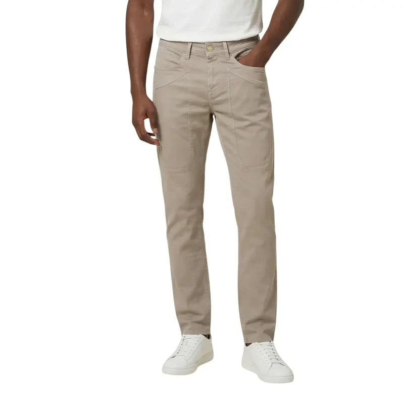 Pantalons Homme Jeckerson Beige Mélange de Coton Piqué JUPPA077