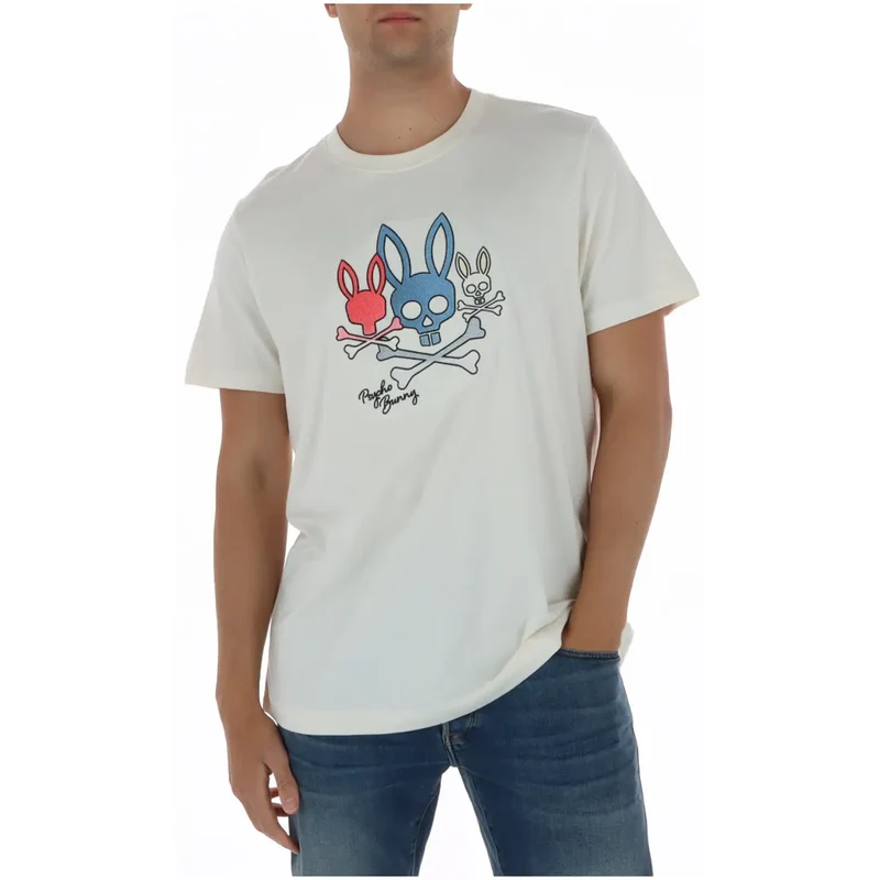 T-shirt pour Hommes Psycho Bunny Coton Blanc Col Rond MT0200213