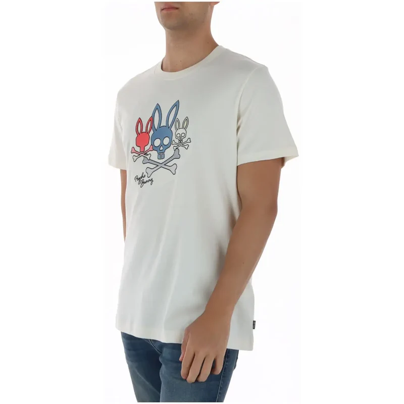 T-shirt pour Hommes Psycho Bunny Coton Blanc Col Rond MT0200213