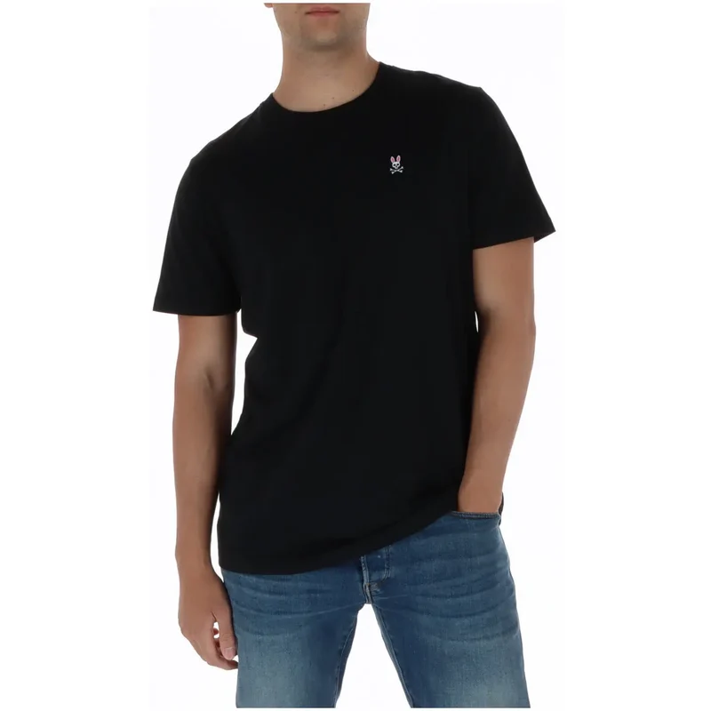 T-shirt pour Hommes Psycho Bunny Noir Col Rond 100% Coton