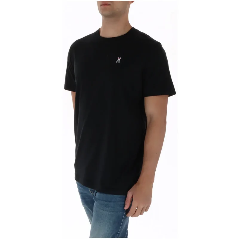 T-shirt pour Hommes Psycho Bunny Noir Col Rond 100% Coton