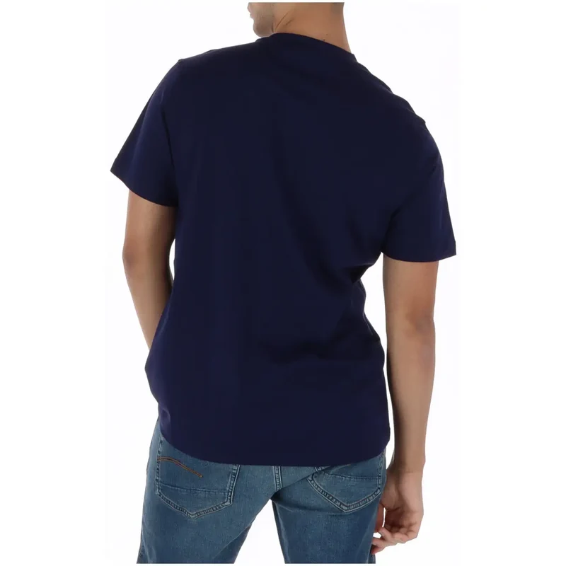 T-shirt pour Hommes Psycho Bunny Imprimé Bleu Col Rond Coton MT0200250