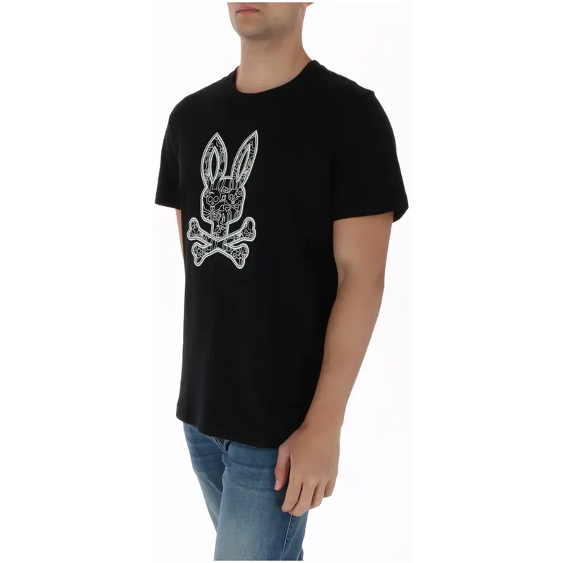 T-shirt pour Hommes Psycho Bunny Coton Noir Col Rond MT0200214