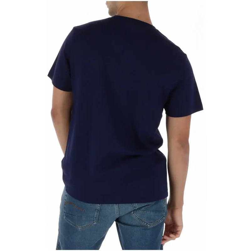 T-shirt pour Hommes Psycho Bunny Imprimé Bleu Col Rond Coton MT0200237