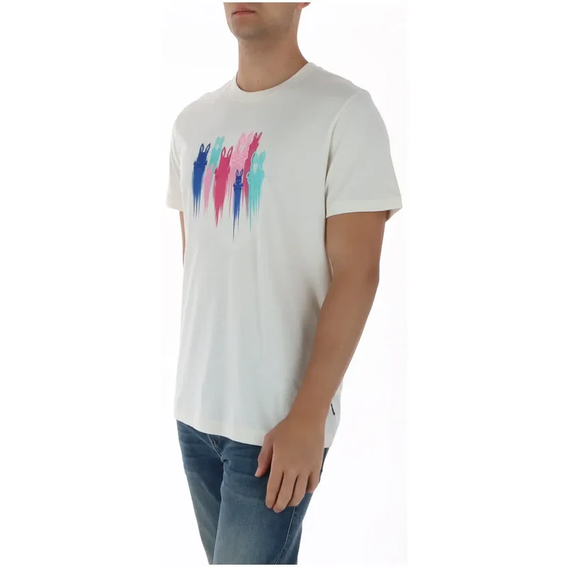 T-shirt pour Hommes Psycho Bunny Blanc Col Rond Coton MT0200228