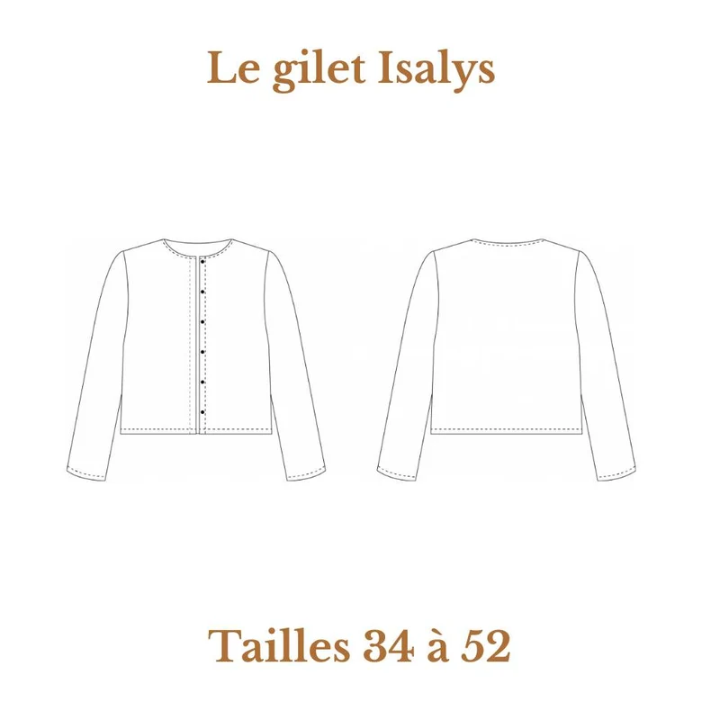 PATRON DE COUTURE PDF | Cardigan Isalys | Cha’Coud | BILINGUE (FR/EN)