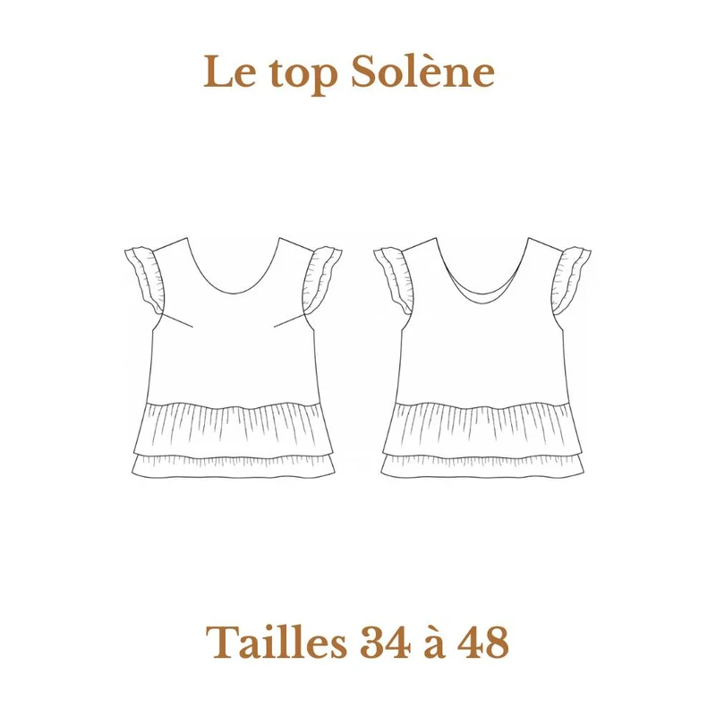 PATRON DE COUTURE PDF | Haut Solène | Cha’Coud | BILINGUE (FR/EN)
