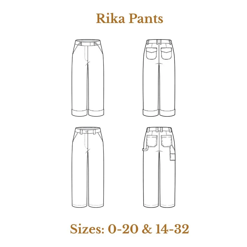 PATRON DE COUTURE PDF | Pantalon Rika | Closet Core | BILINGUE (FR/EN)