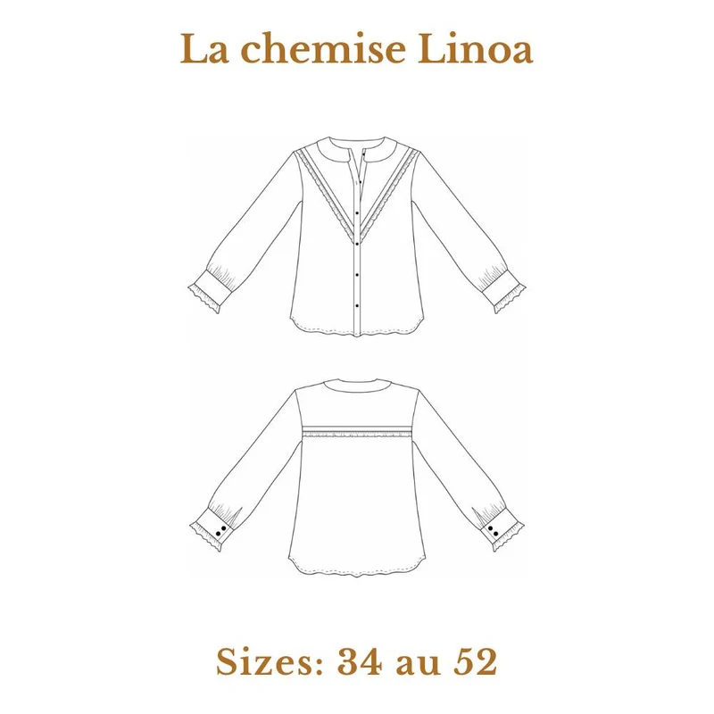PATRON DE COUTURE PDF | Chemise Linoa | Cha’Coud | FRANÇAIS SEULEMENT