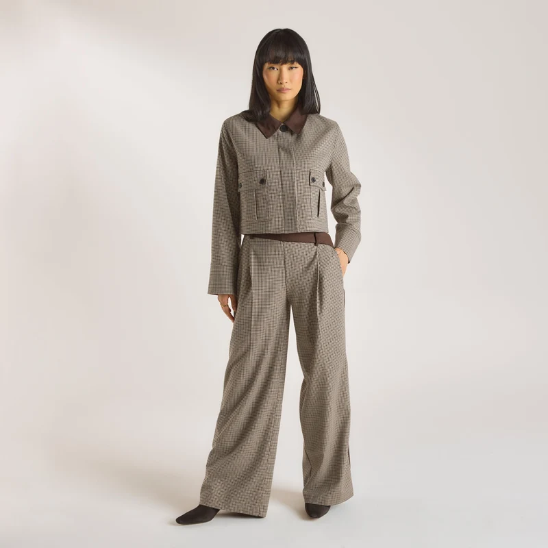 Veste Pied-de-Poule - Marron