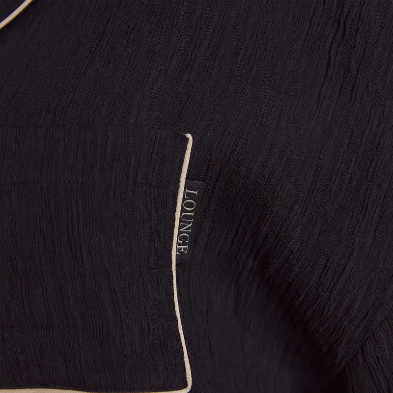 Chemise de Pyjama Crinkle - Noir